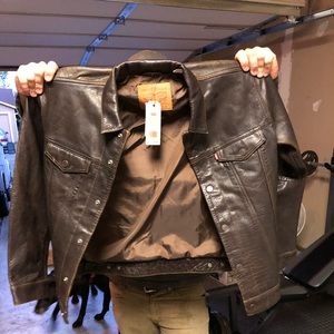 Mens Levi Brown Leather Jacket